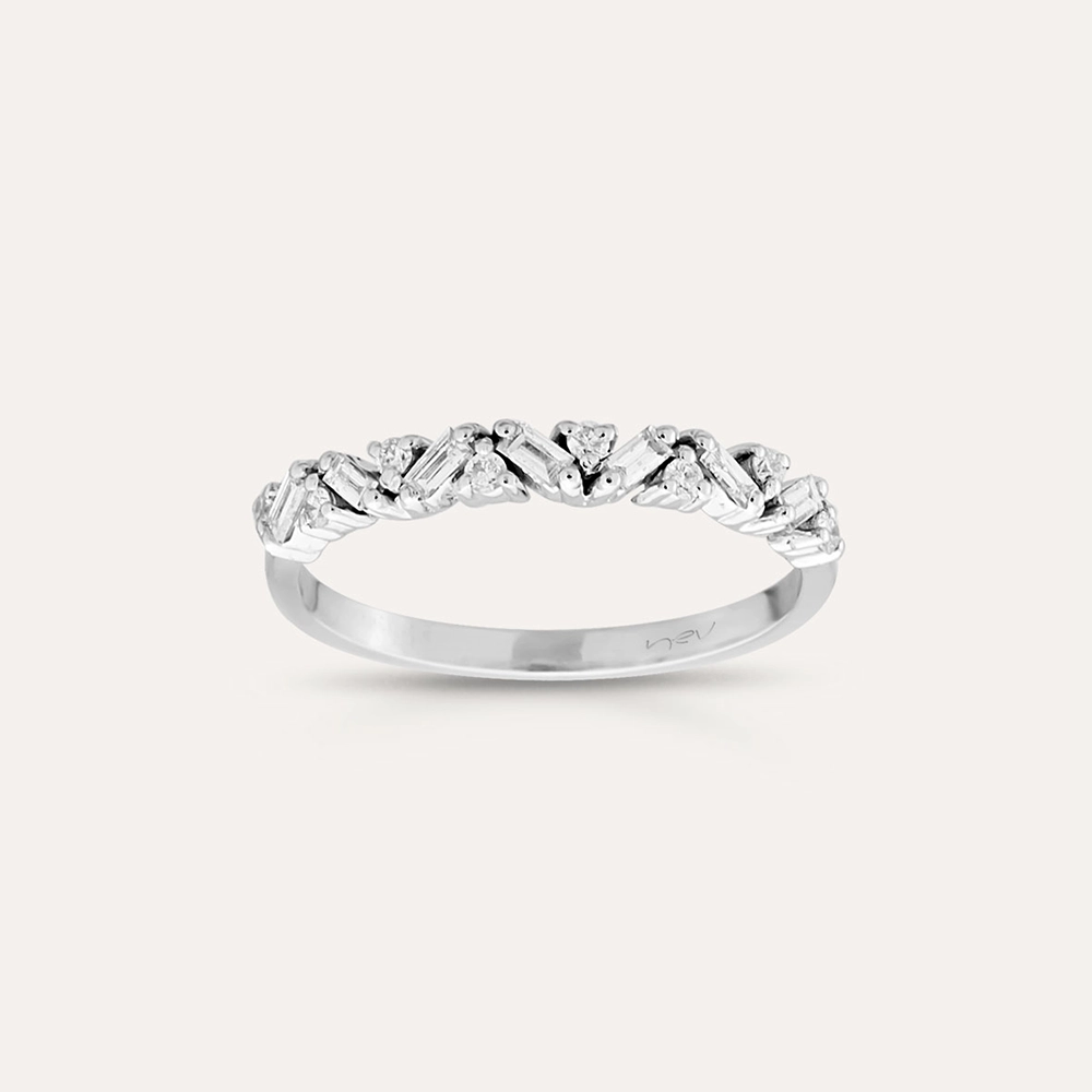 Fides White 0.25 CT Baguette Cut Diamond White Gold Ring - 1