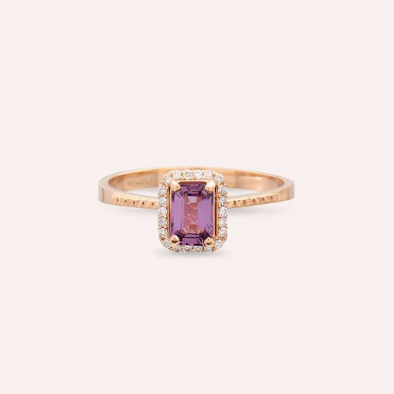 Fiona 0.64 CT Purple Sapphire and Diamond Rose Gold Ring - 4