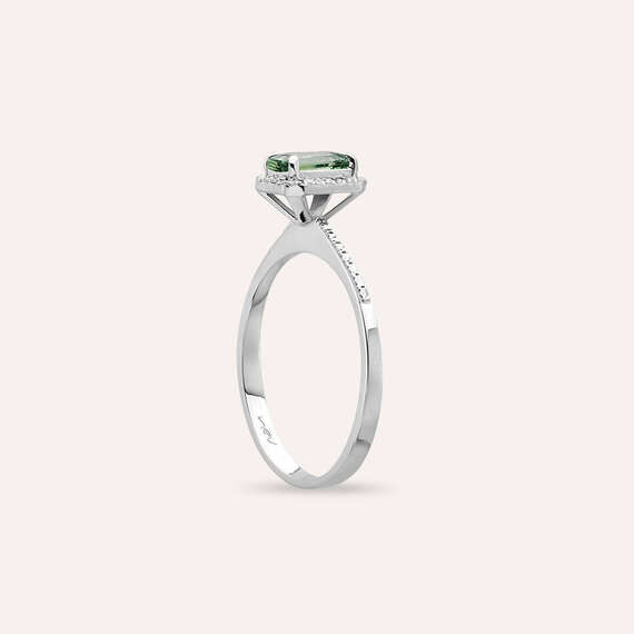 Fiona 0.83 CT Green Sapphire and Diamond White Gold Ring - 5