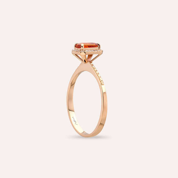 Fiona 0.70 CT Orange Sapphire and Diamond Rose Gold Ring - 5