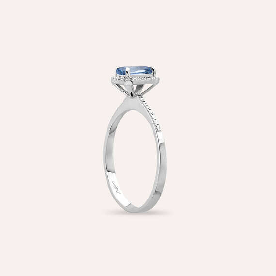 Fiona 0.63 CT Blue Sapphire and Diamond White Gold Ring - 4
