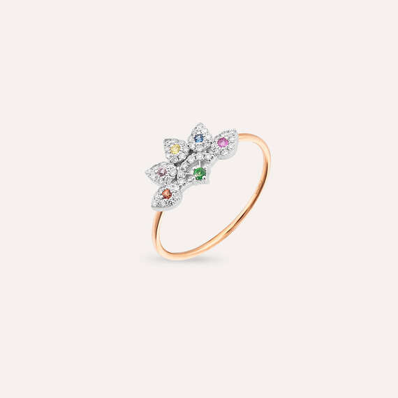 Flare 0.25 CT Multicolor Sapphire and Diamond Ring - 3