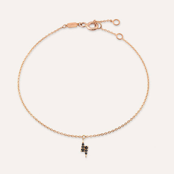 Flash Black 0.07 CT Black Diamond Rose Gold Anklet - 1