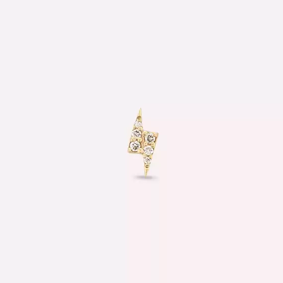 Flash Yellow 0.04 CT Diamond Single Earring - 1