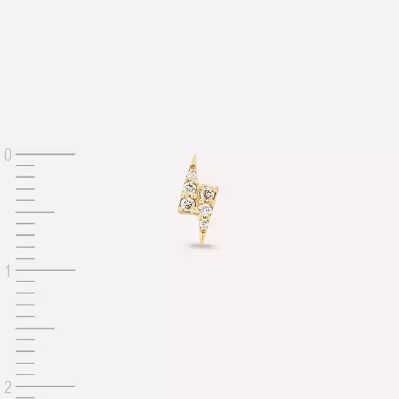 Flash Yellow 0.04 CT Diamond Single Earring - 4