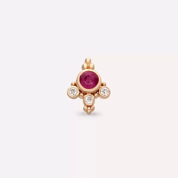 Flores Ruby and Diamond Rose Gold Piercing - 5