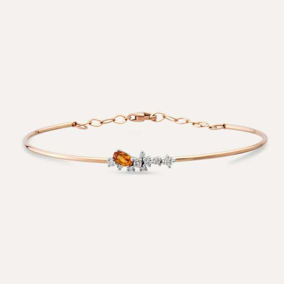Gala 0.48 CT Orange Sapphire and Diamond Bracelet - 1