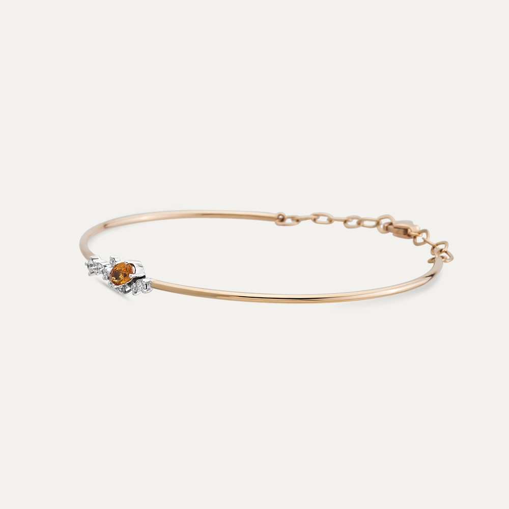 Gala 0.48 CT Orange Sapphire and Diamond Bracelet - 3