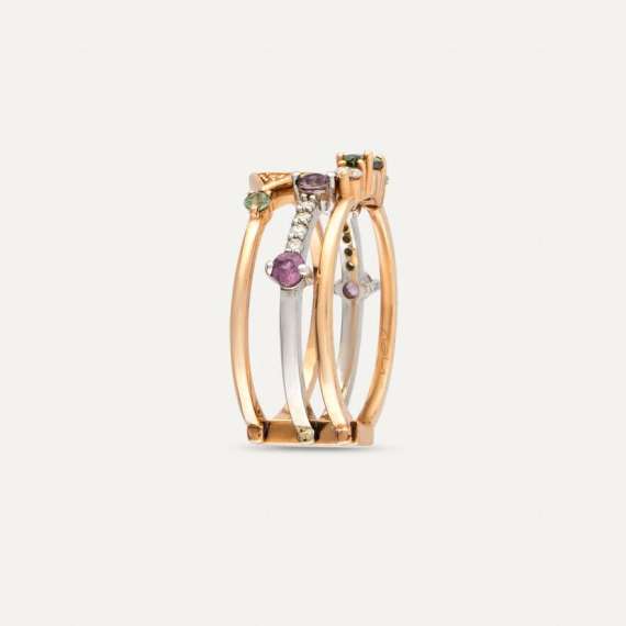 Gimlet 0.98 CT Multicolor Sapphire and Diamond Ring - 5
