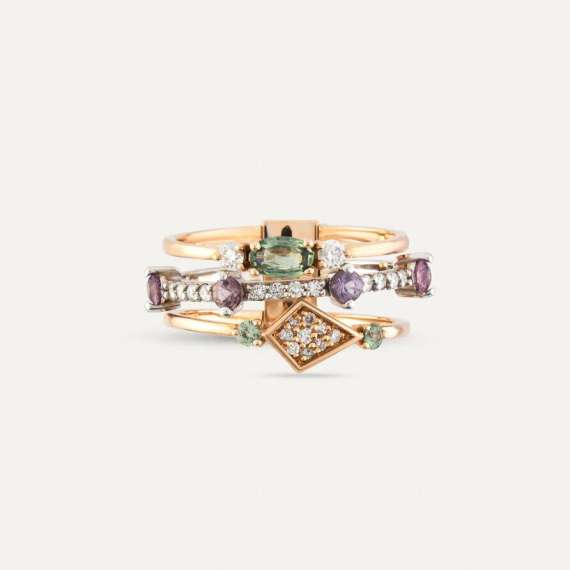 Gimlet 0.98 CT Multicolor Sapphire and Diamond Ring - 6