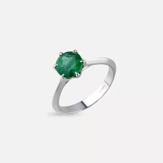 Glenn 1.28 CT Emerald White Gold Ring - 4