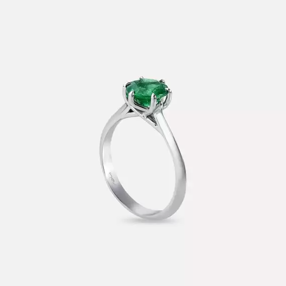 Glenn 1.28 CT Emerald White Gold Ring - 6