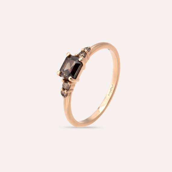 Gloria 0.68 CT Kanyak Elmas ve Brown Pırlanta Taşlı Yüzük - 3