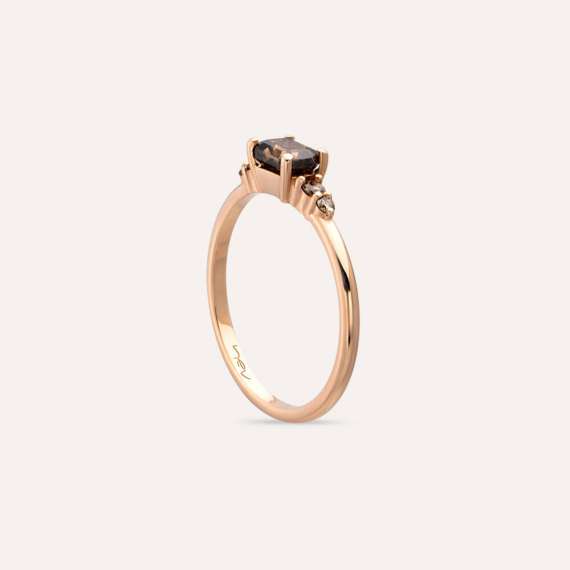 Gloria 0.68 CT Kanyak Elmas ve Brown Pırlanta Taşlı Yüzük - 5