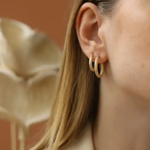 Glow Yellow Gold Hoop Earring - 4