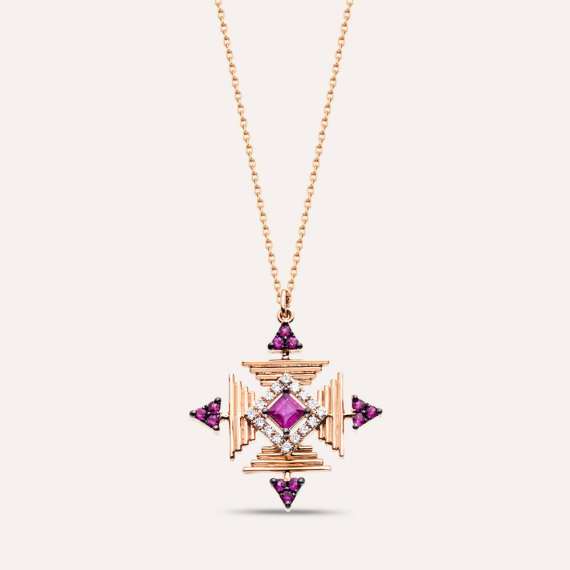 Gredi 0.59 CT Ruby and Diamond Pendant - 1