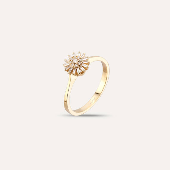 Güneş 0.16 CT Baguette Cut Diamond Yellow Gold Ring - 3