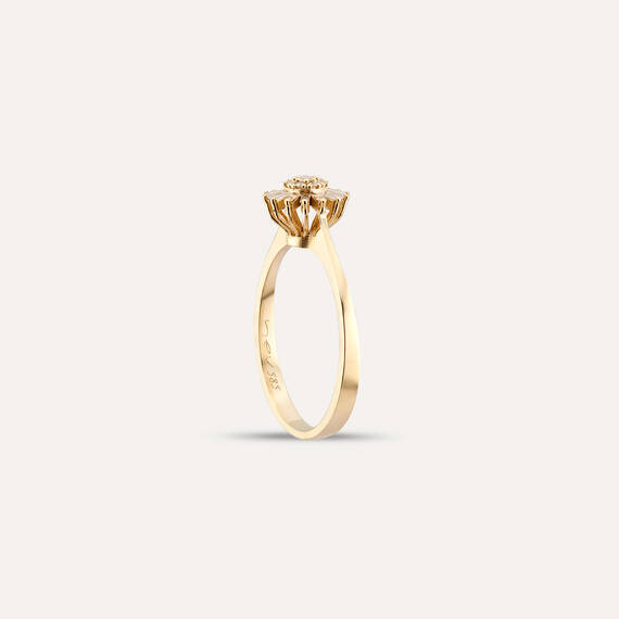 Güneş 0.16 CT Baguette Cut Diamond Yellow Gold Ring - 5
