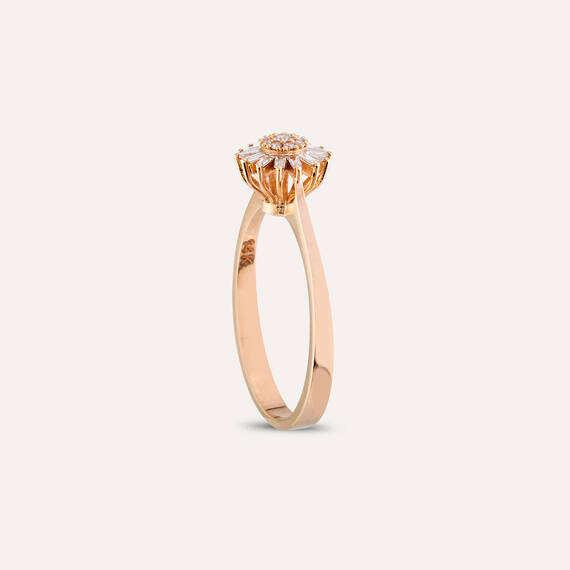 Güneş 0.19 CT Baguette Cut Diamond Rose Gold Ring - 5