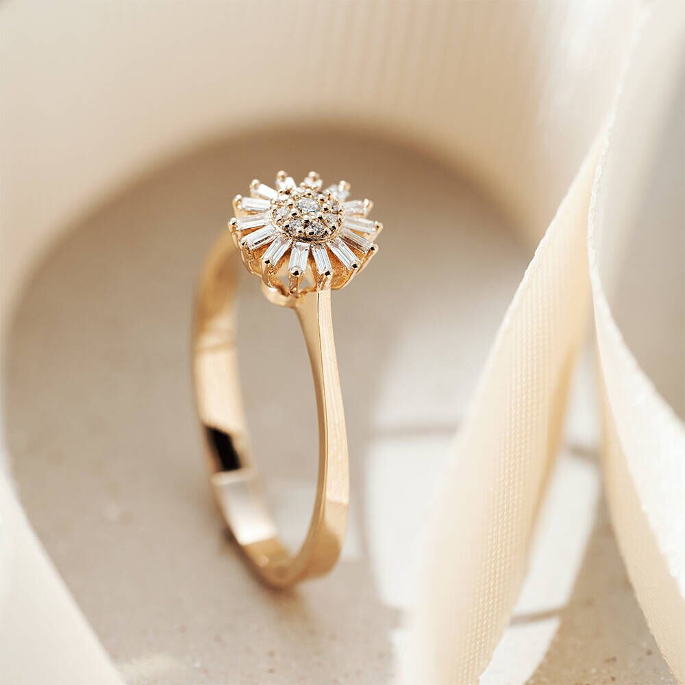 Rose gold baguette discount