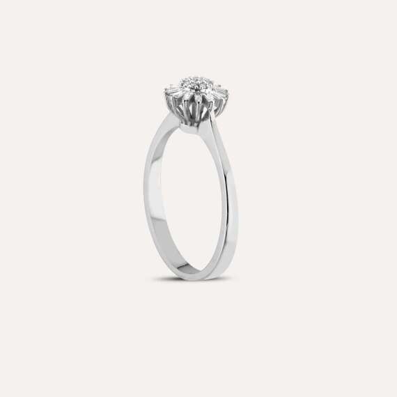 Güneş 0.25 CT Baguette Cut Diamond White Gold Ring - 5