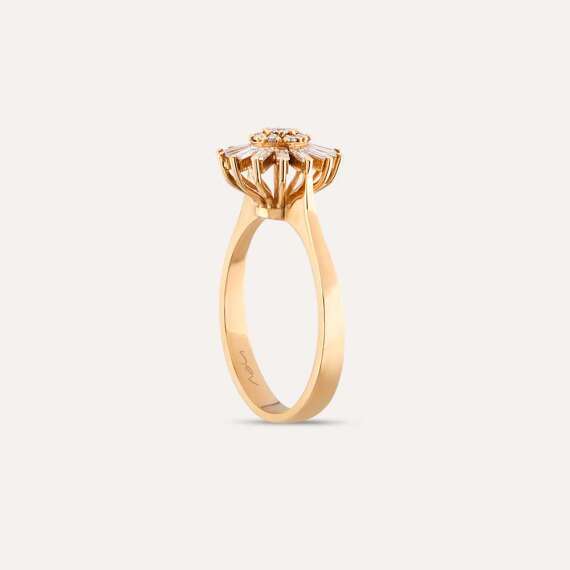 Güneş 0.43 CT Baguette Cut Diamond Rose Gold Ring - 5