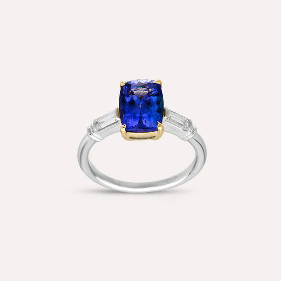 Harper 3.26 CT Tanzanite and Baguette Cut Diamond Ring - 3