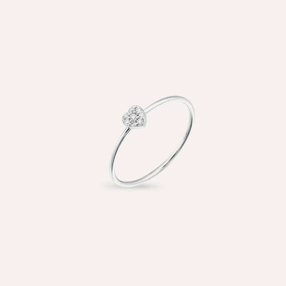 Hearts 0.05 CT Diamond White Gold Ring - 4