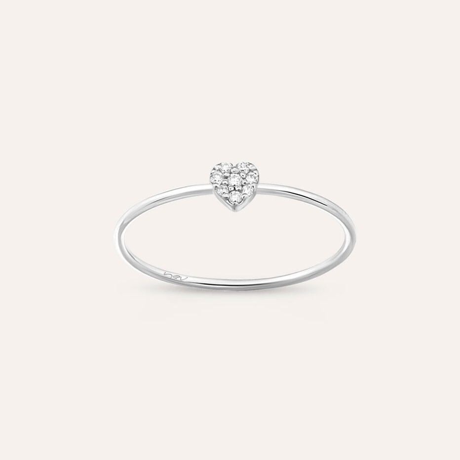 Hearts 0.05 CT Diamond White Gold Ring