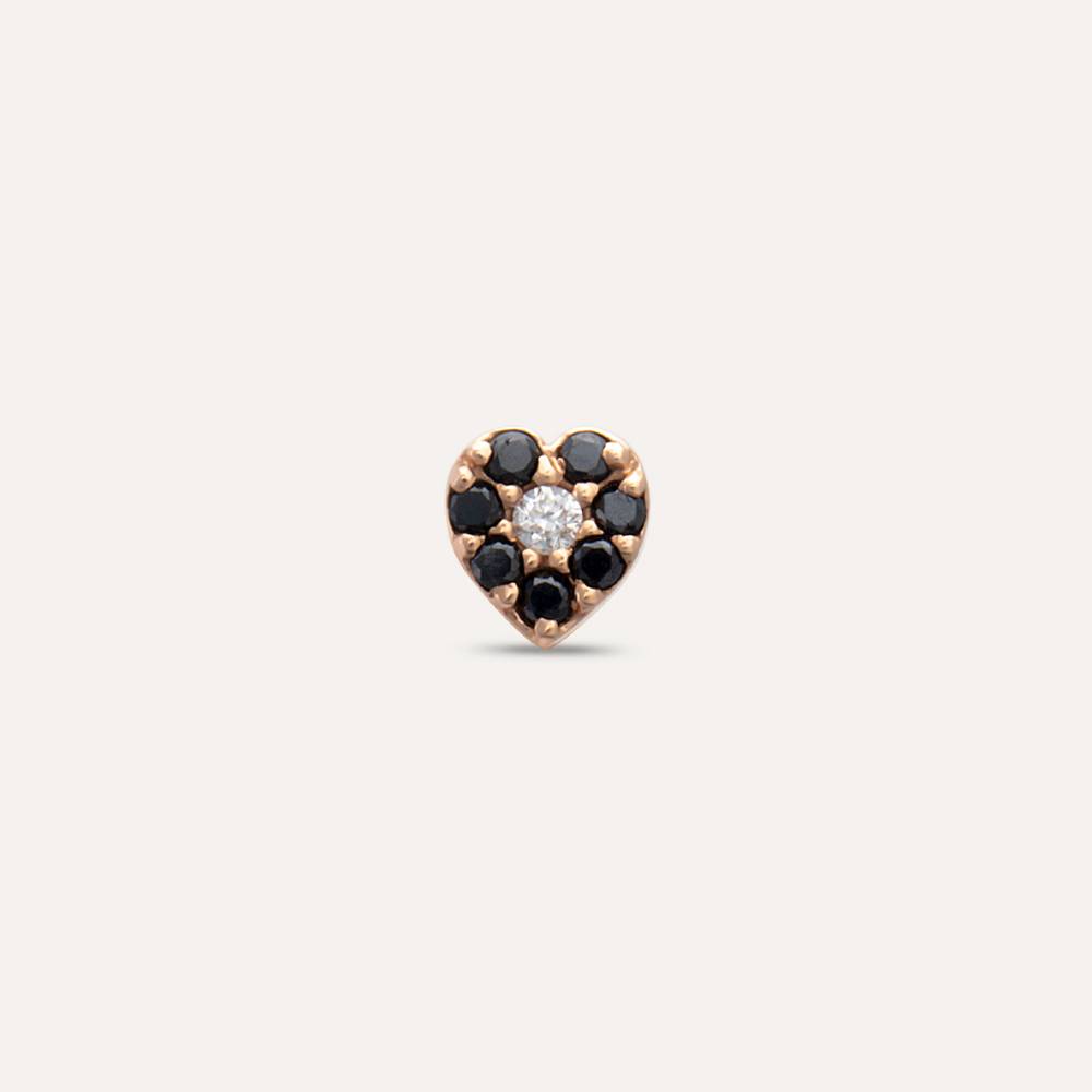 Hearts 0.06 CT Black Diamond Mini Single Earring
