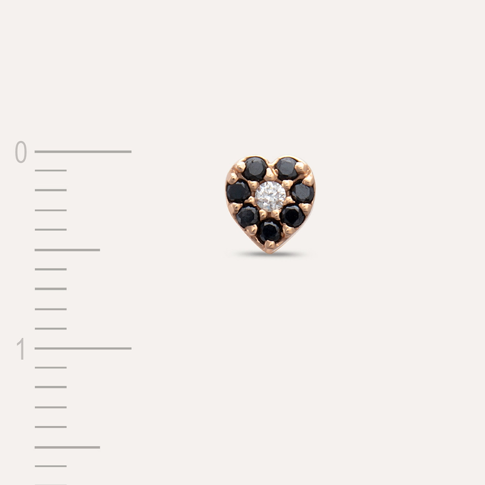 Hearts 0.06 CT Black Diamond Mini Single Earring - 5