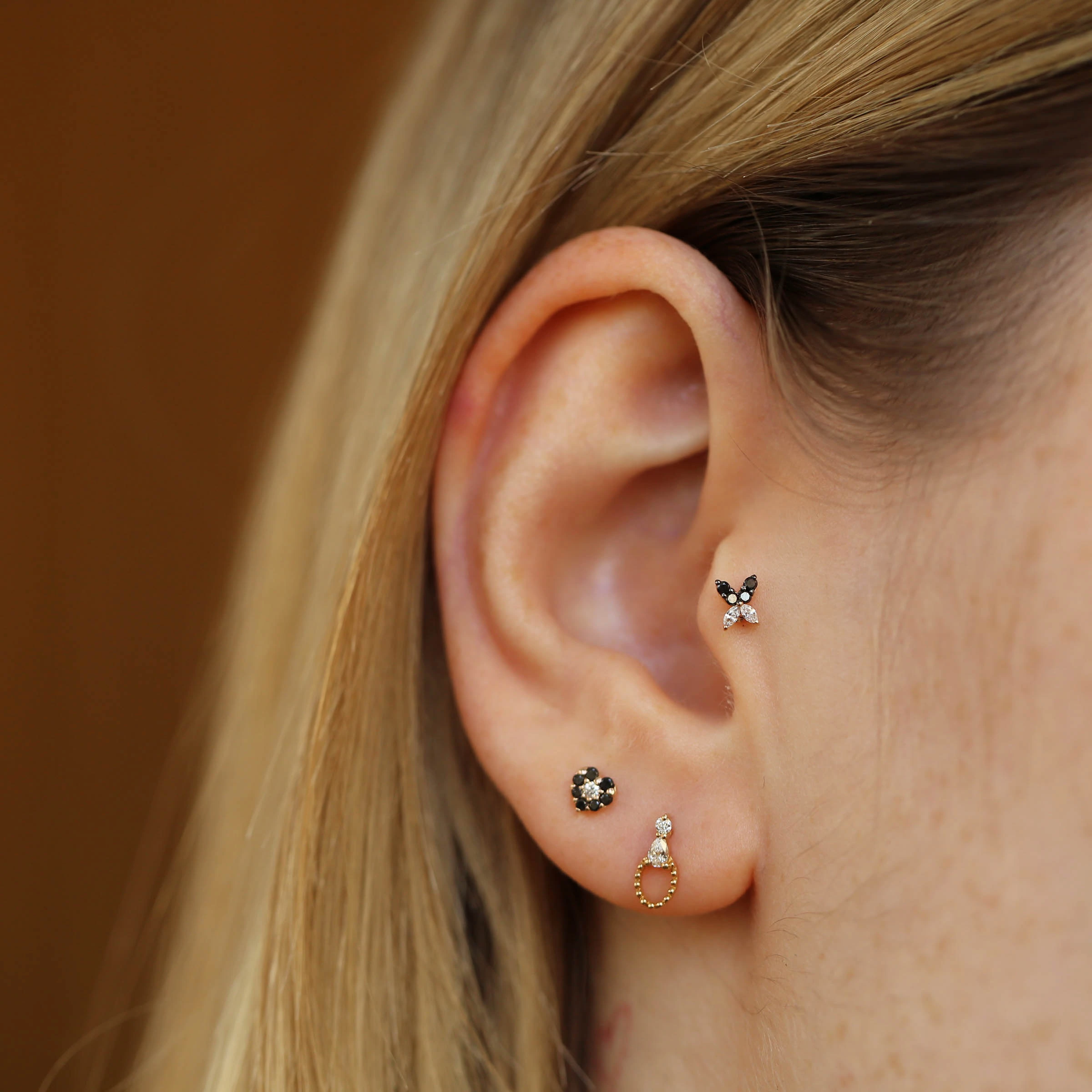 Hearts 0.06 CT Black Diamond Mini Single Earring - 2