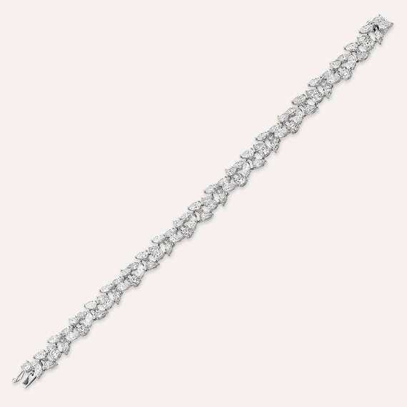Helen 12.81 CT Marquise and Pear Cut Diamond Bracelet - 1