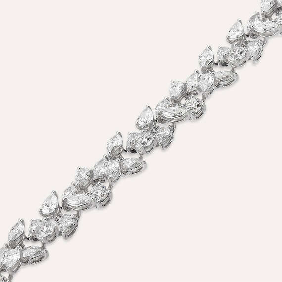 Helen 12.81 CT Marquise and Pear Cut Diamond Bracelet - 3