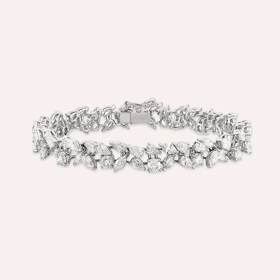 Helen 12.81 CT Marquise and Pear Cut Diamond Bracelet - 4