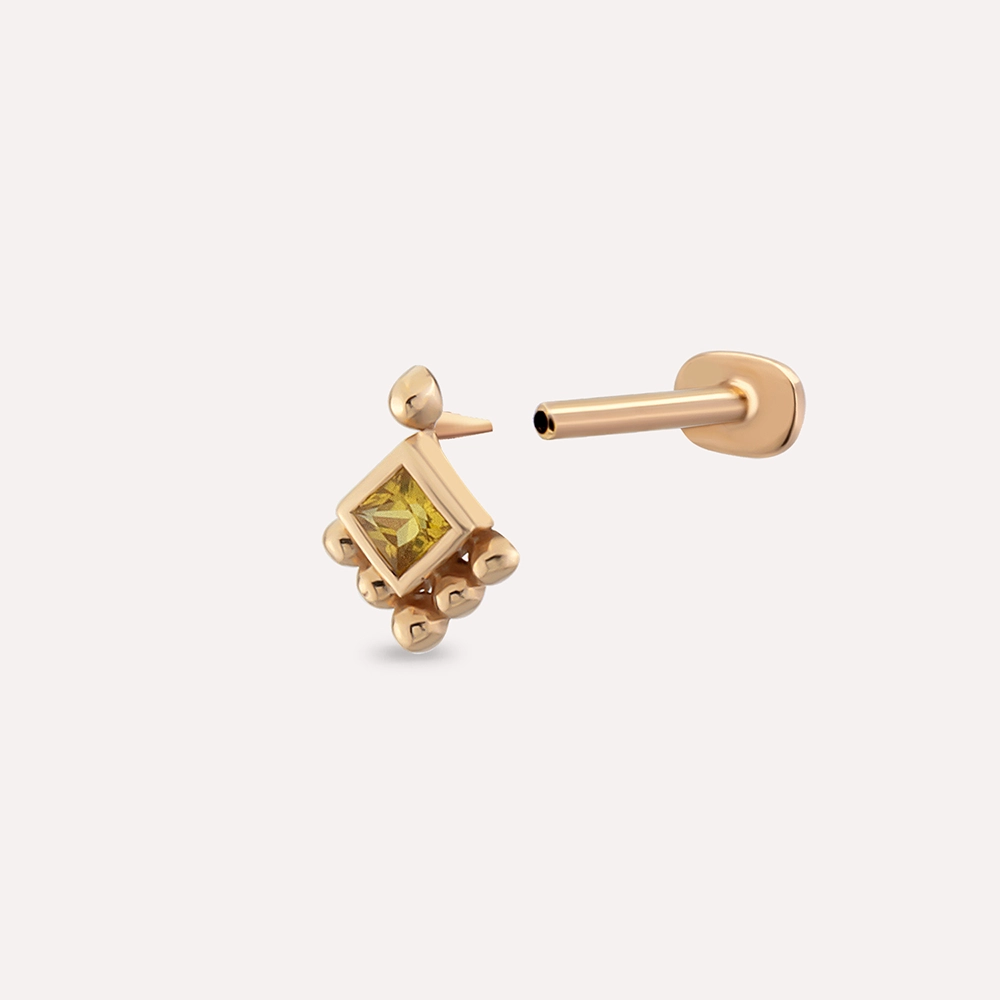 Henna Yellow Sapphire Rose Gold Piercing - 4