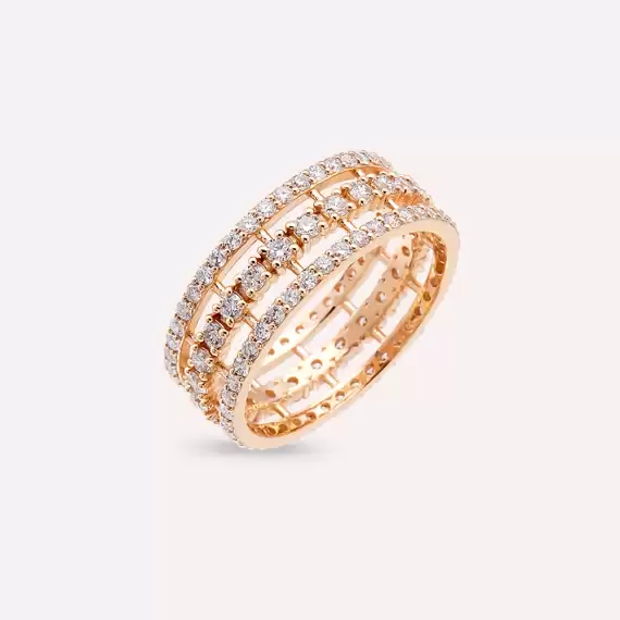 Honey 1.51 CT Diamond Rose Gold Eternity Ring - 3