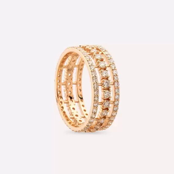 Honey 1.51 CT Diamond Rose Gold Eternity Ring - 4