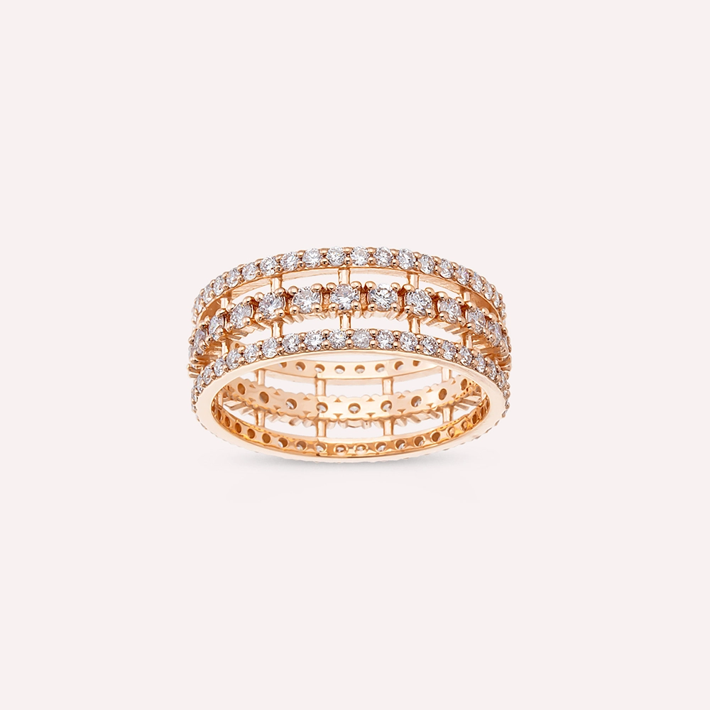 Honey 1.51 CT Diamond Rose Gold Eternity Ring - 1