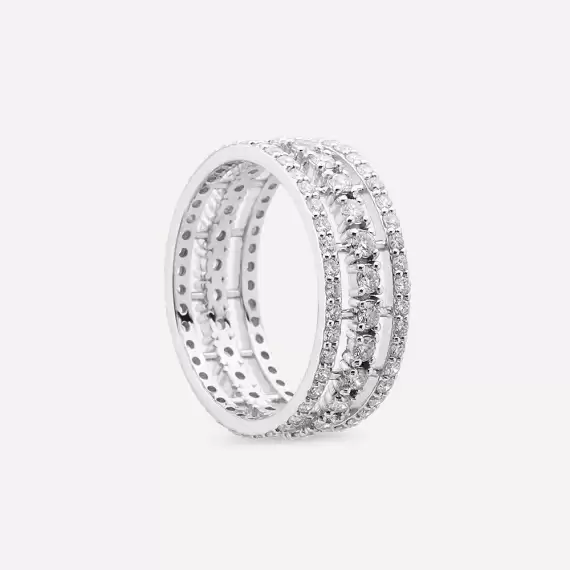 Honey 1.42 CT Diamond White Gold Eternity Ring - 4