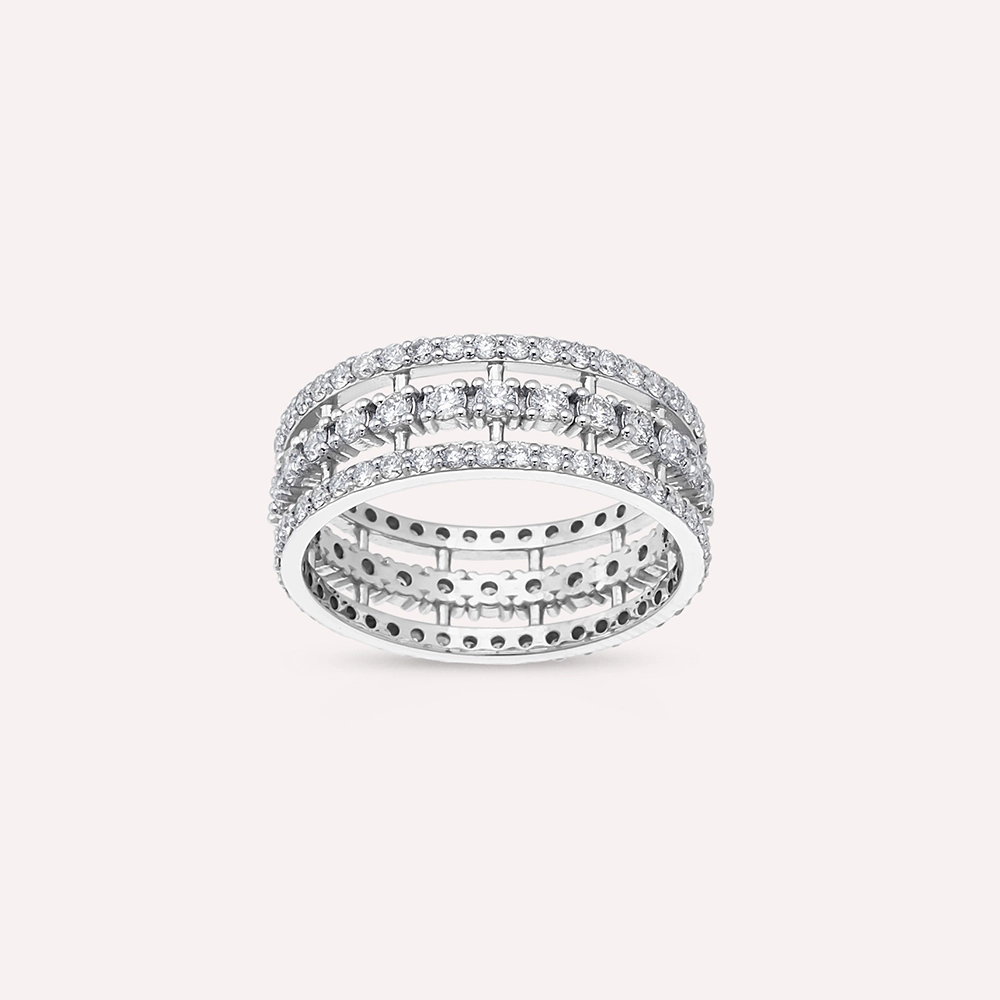 Honey 1.42 CT Diamond White Gold Eternity Ring - 3