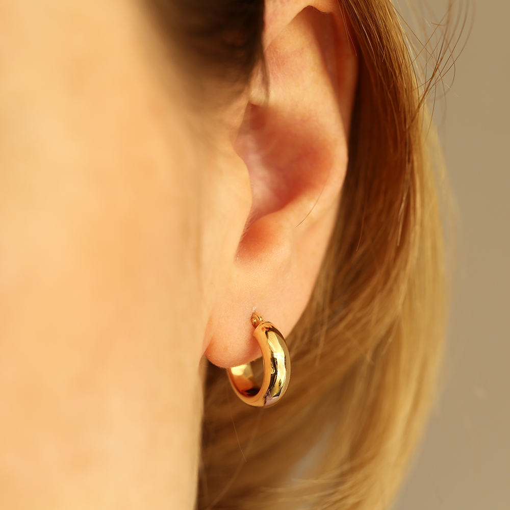 Hoop Mini Yellow Gold Earring - 4