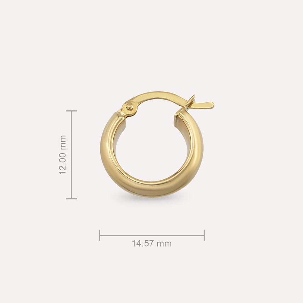 Hoop Mini Yellow Gold Earring - 3