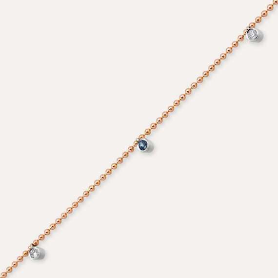 Jane 0.06 CT Diamond and Sapphire Rose Gold Bracelet - 2