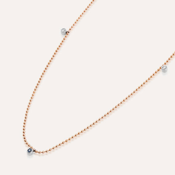 Jane 0.08 CT Diamond and Sapphire Necklace - 3