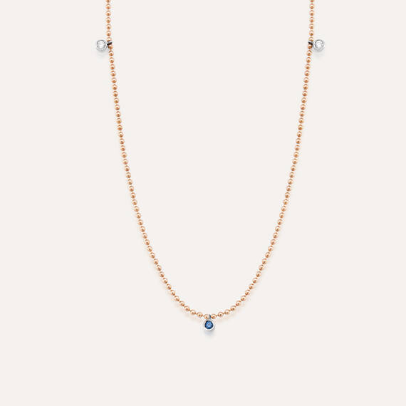 Jane 0.08 CT Diamond and Sapphire Necklace - 1
