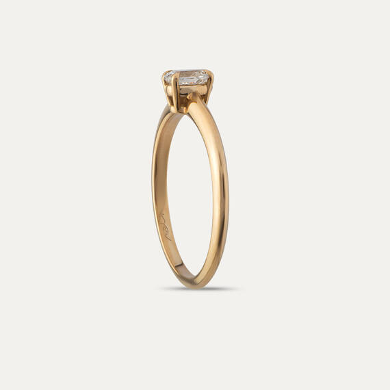 Janet 0.30 CT Pear Cut Diamond Rose Gold Solitaire Ring - 6
