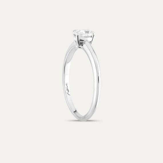 Janet 0.33 CT Pear Cut Diamond White Gold Solitaire Ring - 3