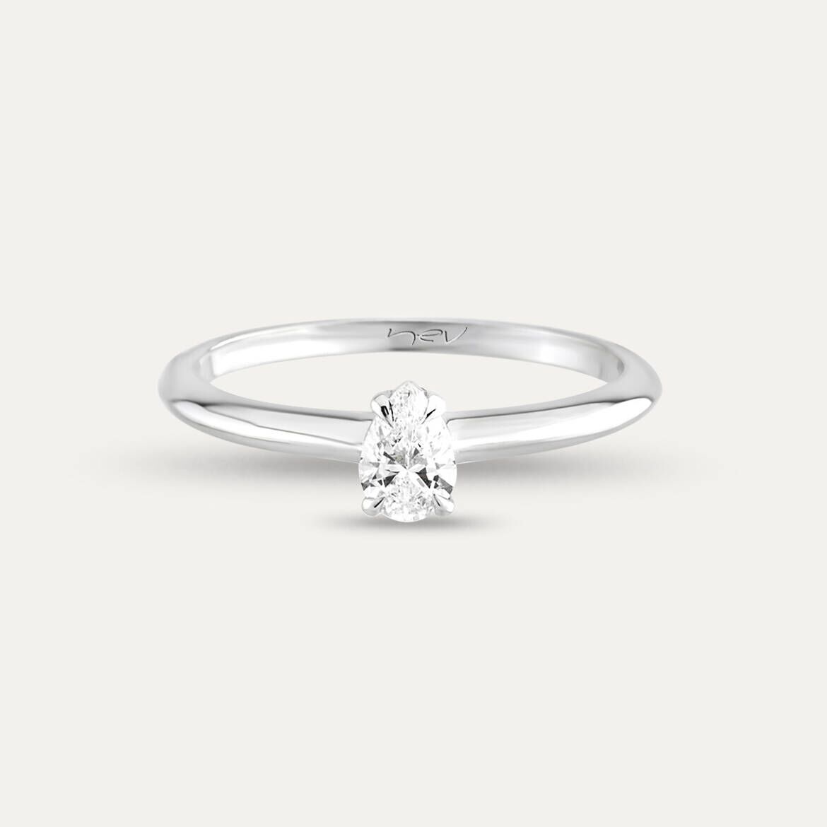 Janet 0.33 CT Pear Cut Diamond White Gold Solitaire Ring