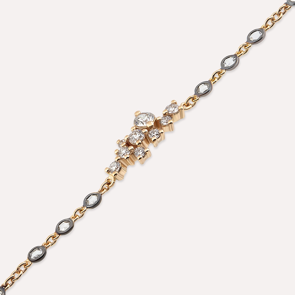 Jasmine 0.50 CT Elmas ve Pırlanta Taşlı Rose Altın Bileklik - 3